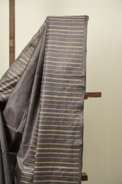 Metallic Grey Tussar Silk Saree - SRMGTSS1913