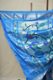 Sky Blue Silk Paithani Saree - SRSBSPS736