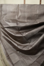 Metallic Grey Tussar Silk Saree - SRMGTSS1913