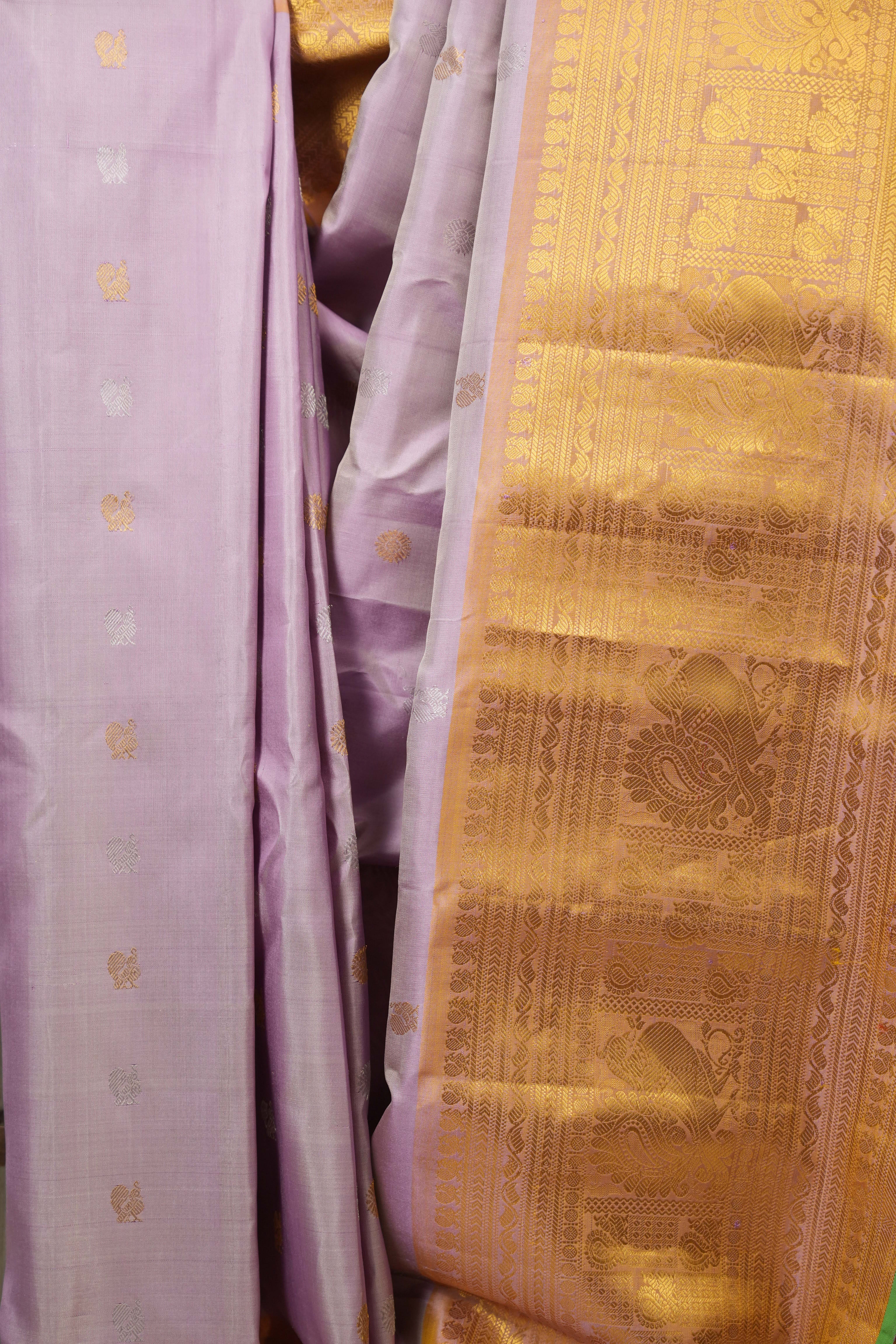 Lilac Gadwal Silk Saree - SRLGSS642