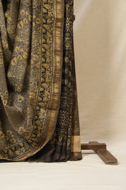 Brown HBP Cotton Silk Saree With Maheshwari Border-SRBCSCS267