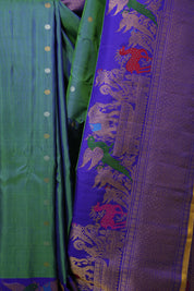 Green Gadwal Silk Saree - SRGGSS644