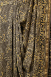 Brown HBP Cotton Silk Saree With Maheshwari Border-SRBCSCS267