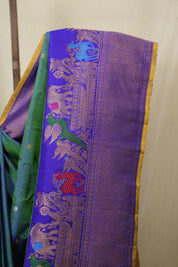 Green Gadwal Silk Saree - SRGGSS644