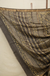 Brown HBP Cotton Silk Saree With Maheshwari Border-SRBCSCS267