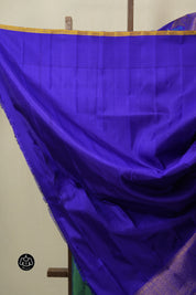 Two Tone Peacock Green Gadwal Silk Saree - SRGGSS644