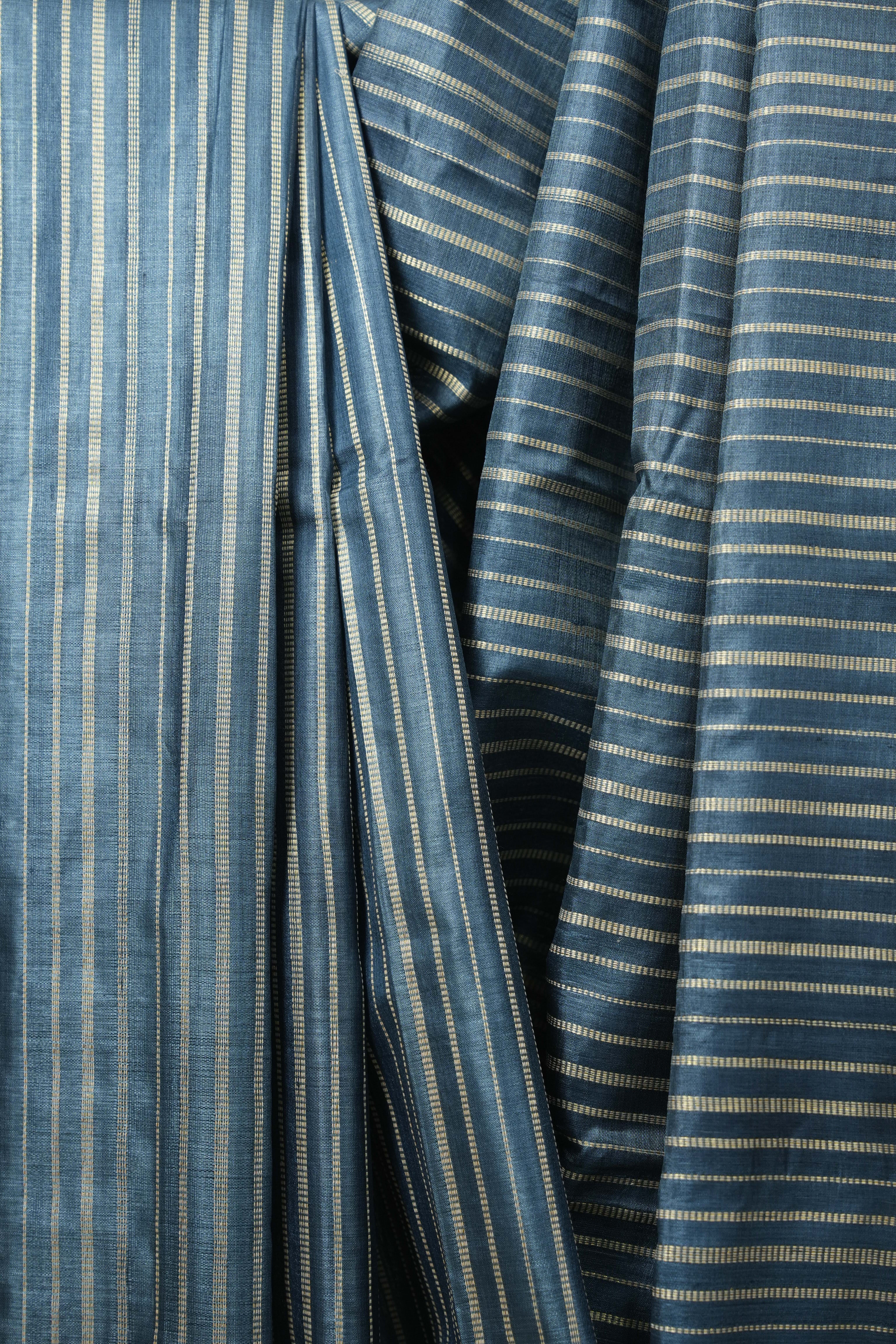 Teal Blue Tussar Silk Saree - SRTBTSS1912