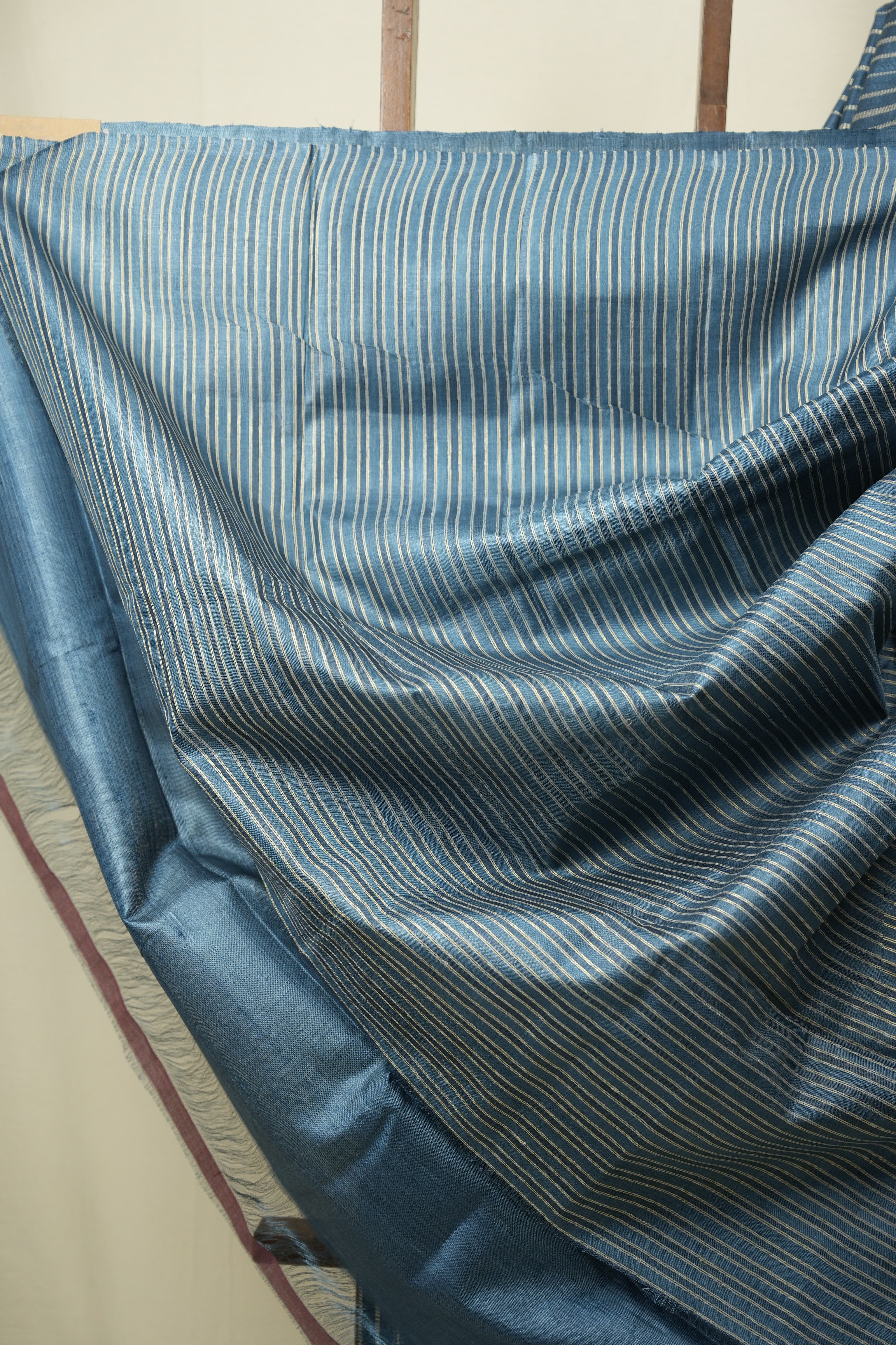 Teal Blue Tussar Silk Saree - SRTBTSS1912