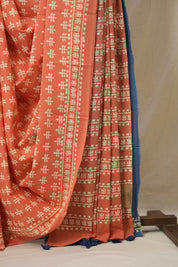 Peach HBP Cotton Saree - SRPCS3335