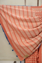 Peach HBP Cotton Saree - SRPCS3335