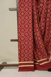 Red HBP Cotton Saree - SRRCS3327