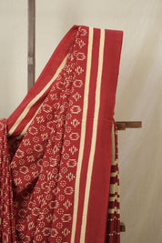 Red HBP Cotton Saree - SRRCS3327
