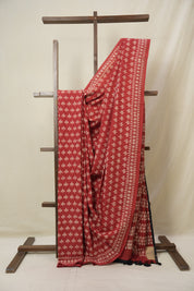 Red HBP Cotton Saree - SRMCS3329