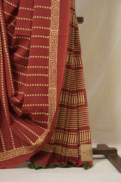 Maroon HBP Cotton Saree - SRMCS3328