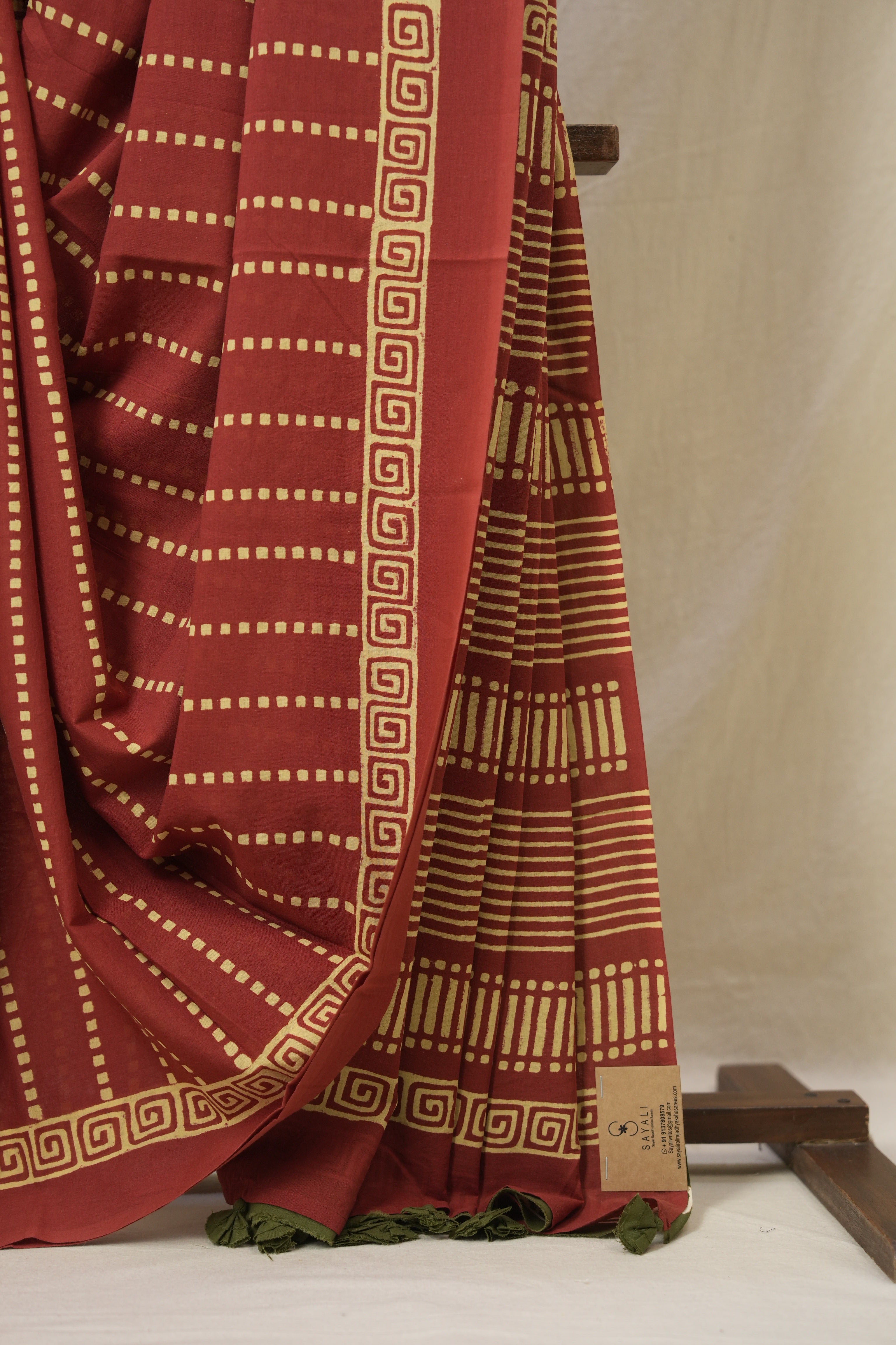 Maroon HBP Cotton Saree - SRMCS3328