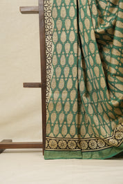 Black HBP Cotton Silk Saree With Maheshewari Border - SRBCSS878