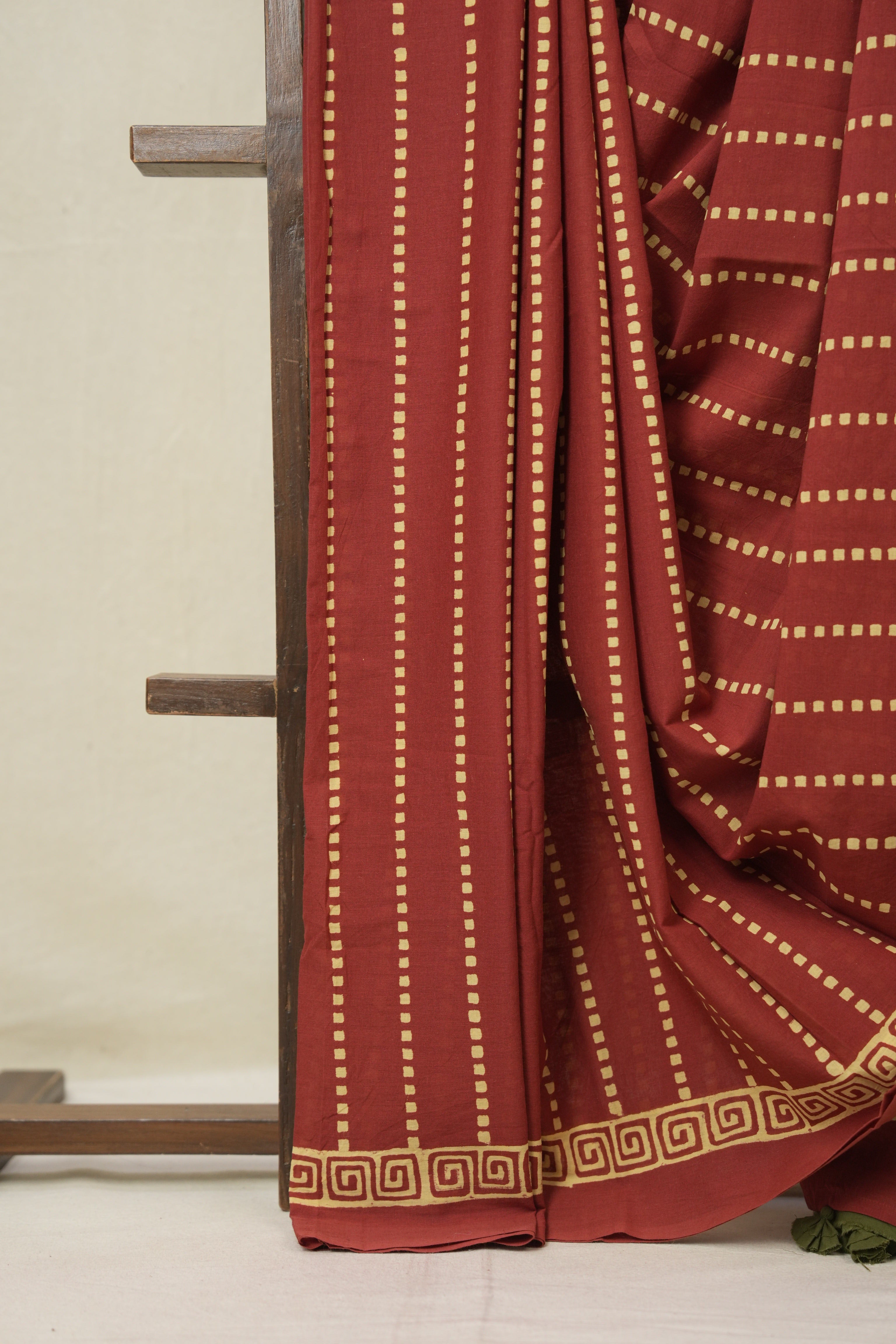 Maroon HBP Cotton Saree - SRMCS3328