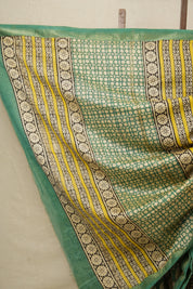 Black HBP Cotton Silk Saree With Maheshewari Border - SRBCSS878