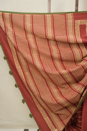 Maroon HBP Cotton Saree - SRMCS3328