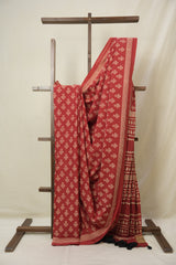 Red HBP Cotton Saree - SRRCS3330