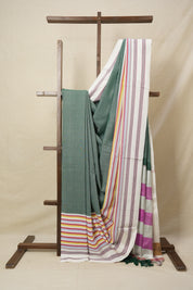 Green Cotton Ilkal Saree with Gayatri  Border - SRGCIS494