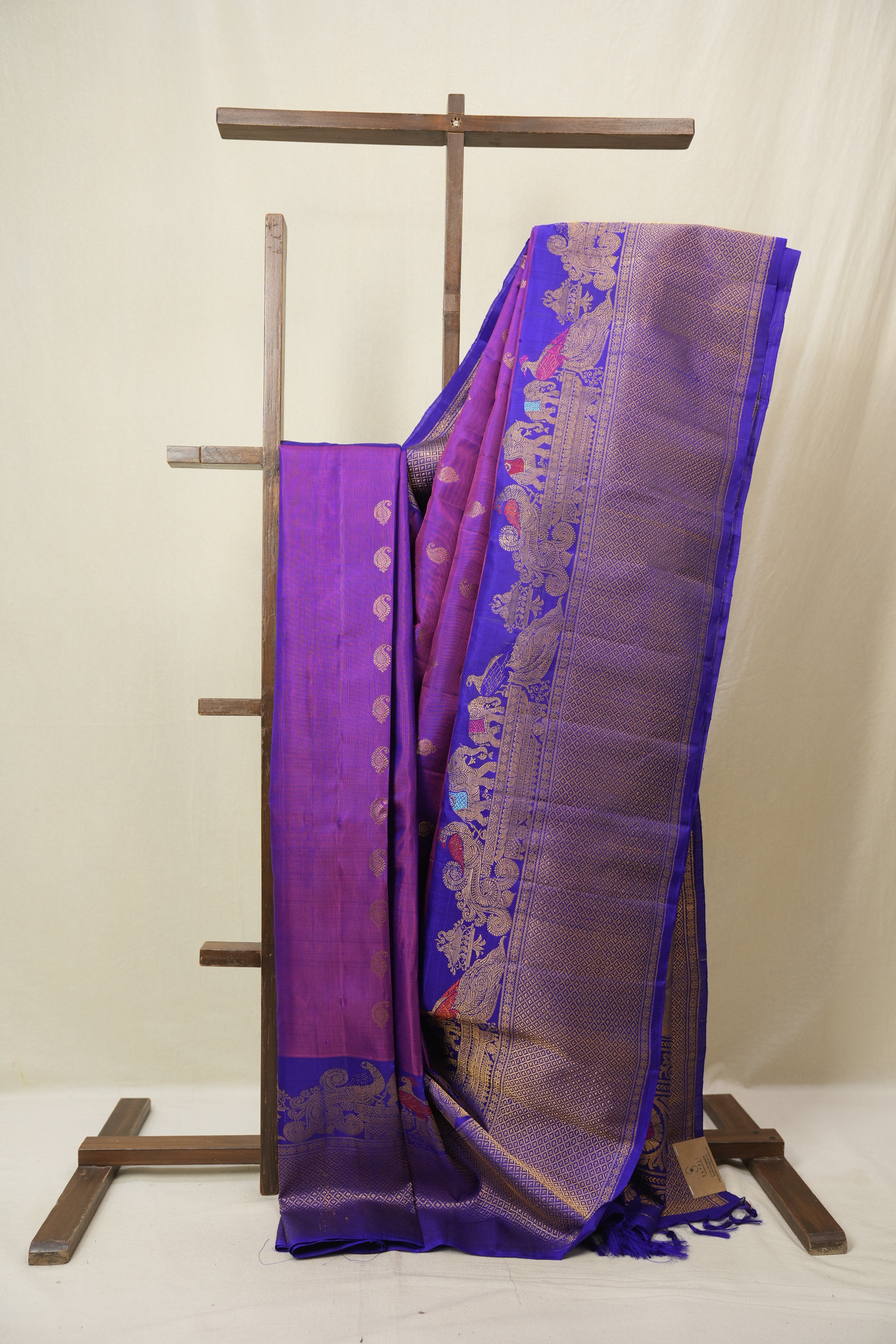 Purple Gadwal Silk Saree - SRPGSS640