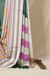 Green Cotton Ilkal Saree with Gayatri  Border - SRGCIS494