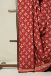 Red HBP Cotton Saree - SRRCS3330