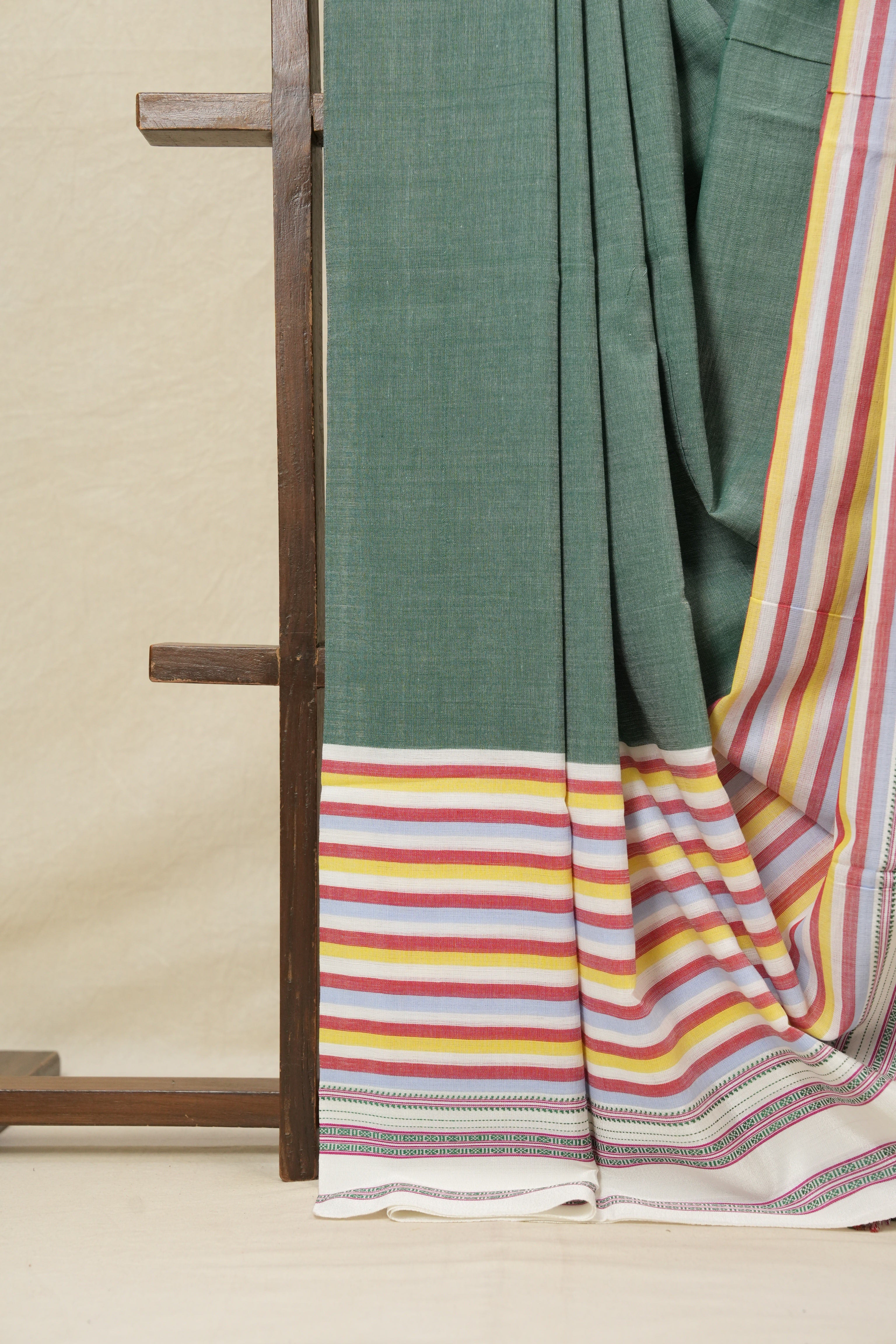 Green Cotton Ilkal Saree with Gayatri  Border - SRGCIS494