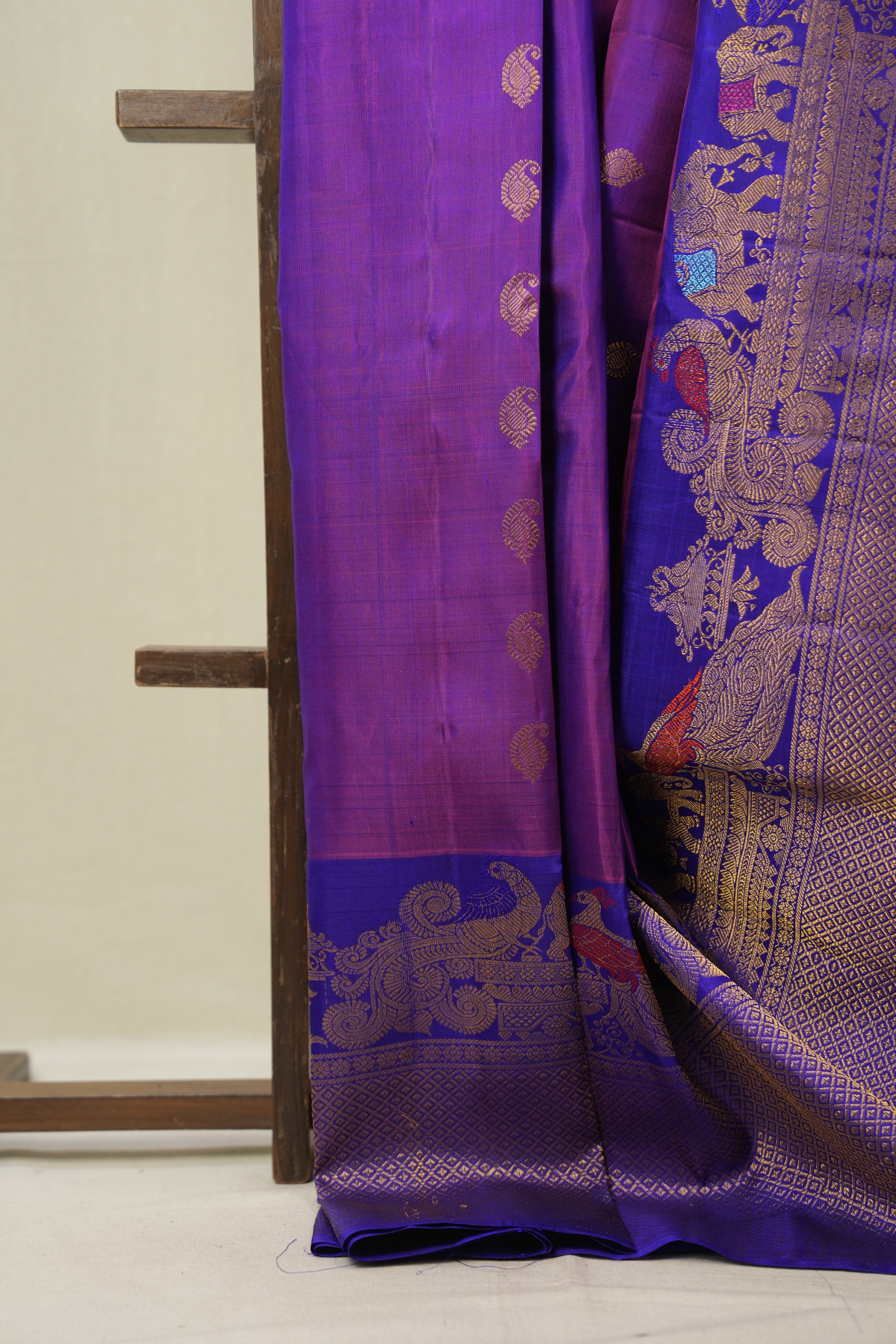Purple Gadwal Silk Saree - SRPGSS640