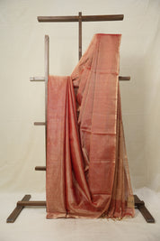 Orange Gold Maheshwari Tissue Saree - SROGMTS640
