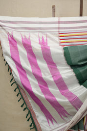 Green Cotton Ilkal Saree with Gayatri  Border - SRGCIS494