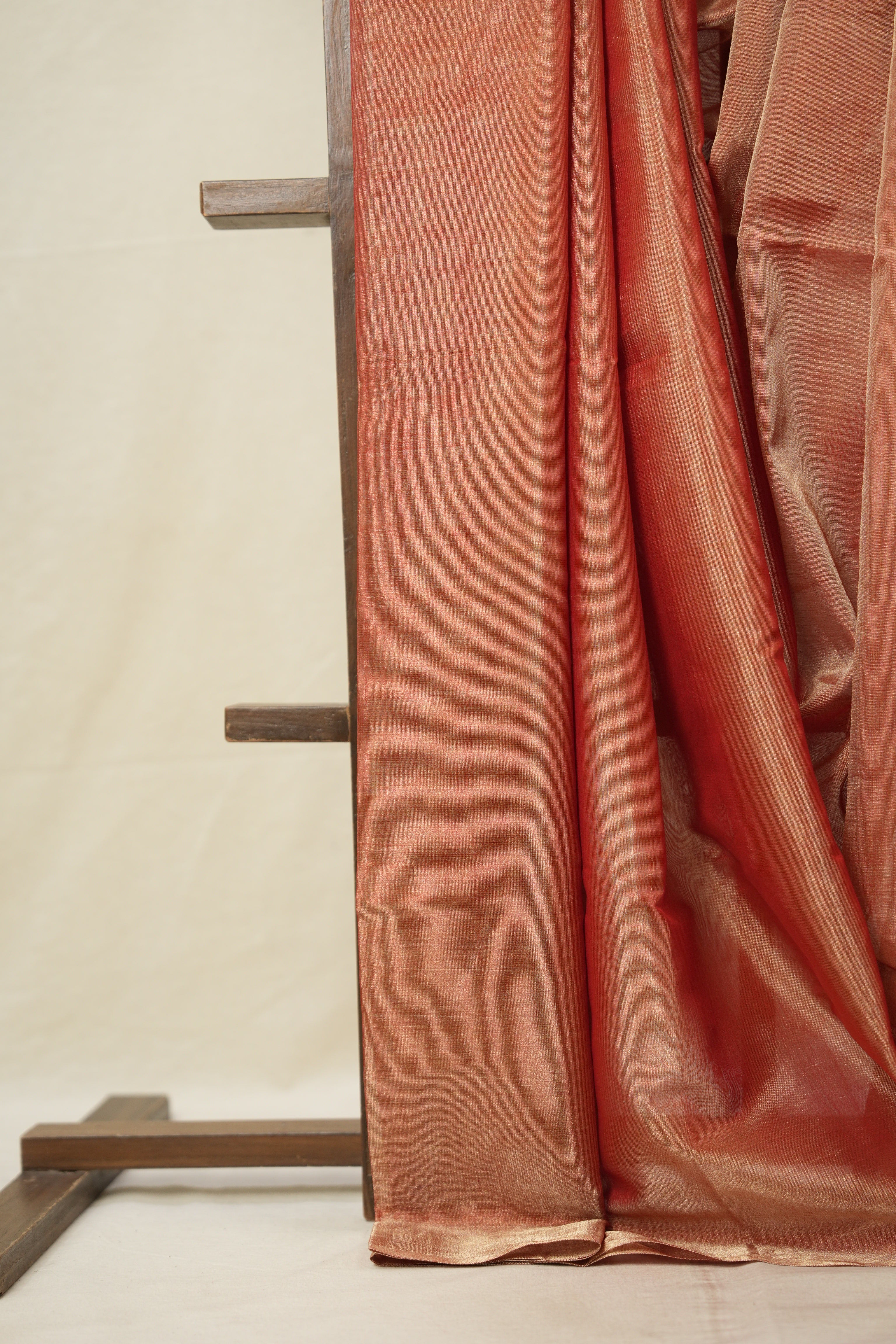 Orange Gold Maheshwari Tissue Saree - SROGMTS640