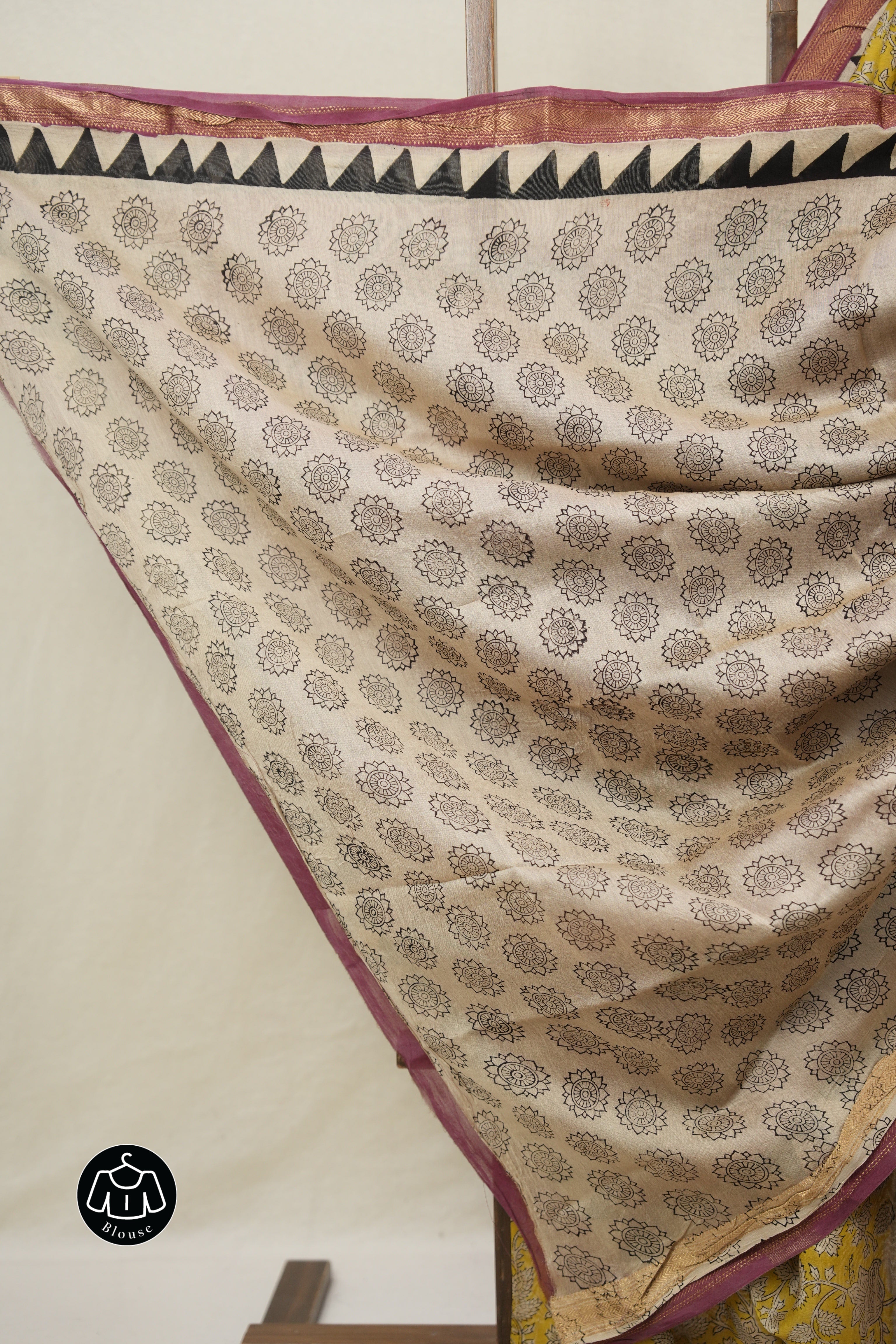 Mustard Yellow HBP Cotton Silk Saree With Maheshwari Border - SRMYCSS1487