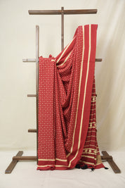 Red HBP Cotton Saree - SRRCS3326