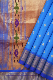 Sky Blue Silk Paithani Saree - Saavari - SSSBSPS28