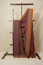 Two Tone Purple Cotton Ilkal Saree - SRTTPCIS547