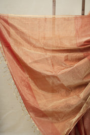 Orange Gold Maheshwari Tissue Saree - SROGMTS640