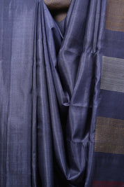 Slate Blue Tussar Silk Saree - SRSBTSS1905