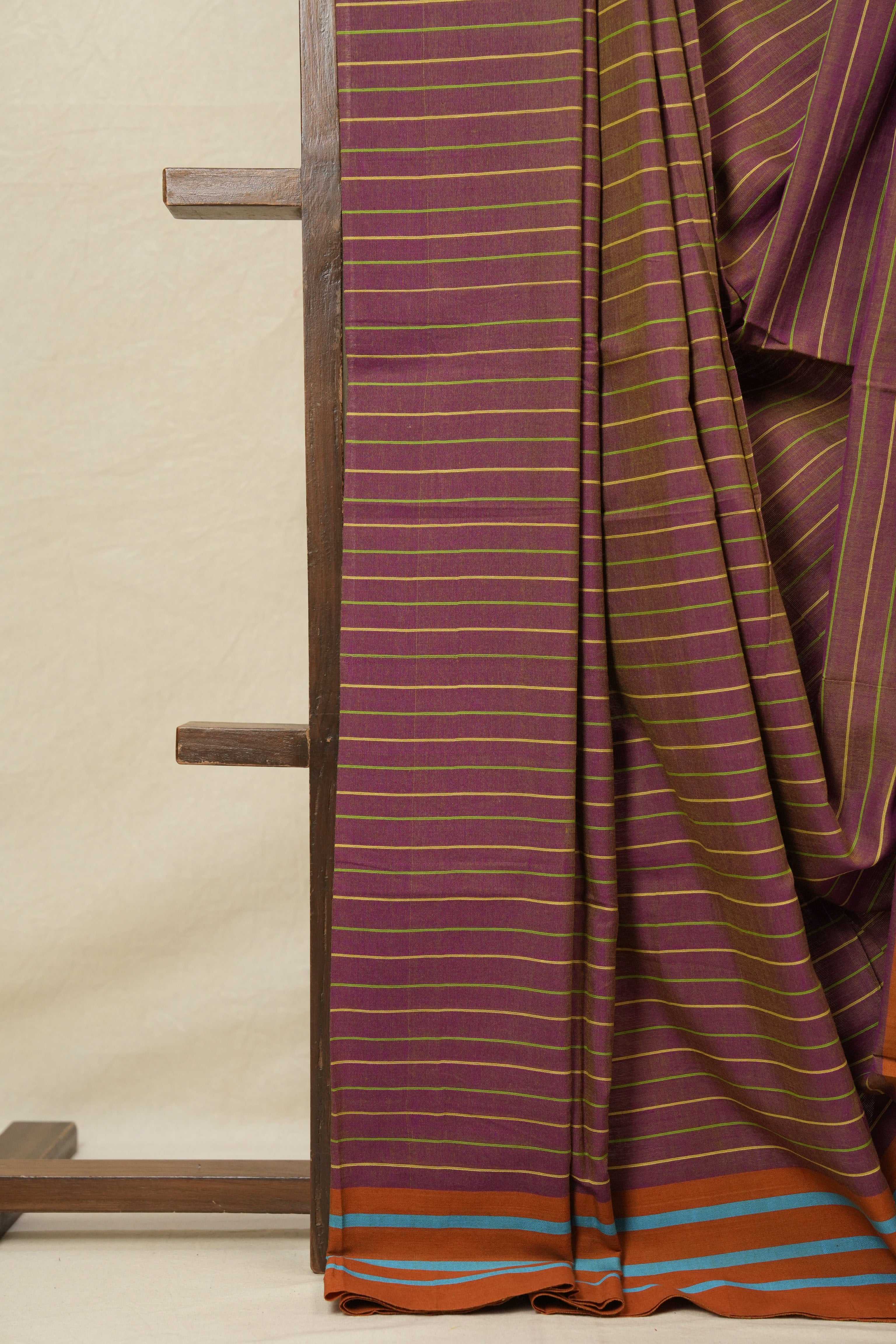 Two Tone Purple Cotton Ilkal Saree - SRTTPCIS547