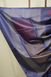 Slate Blue Tussar Silk Saree - SRSBTSS1905