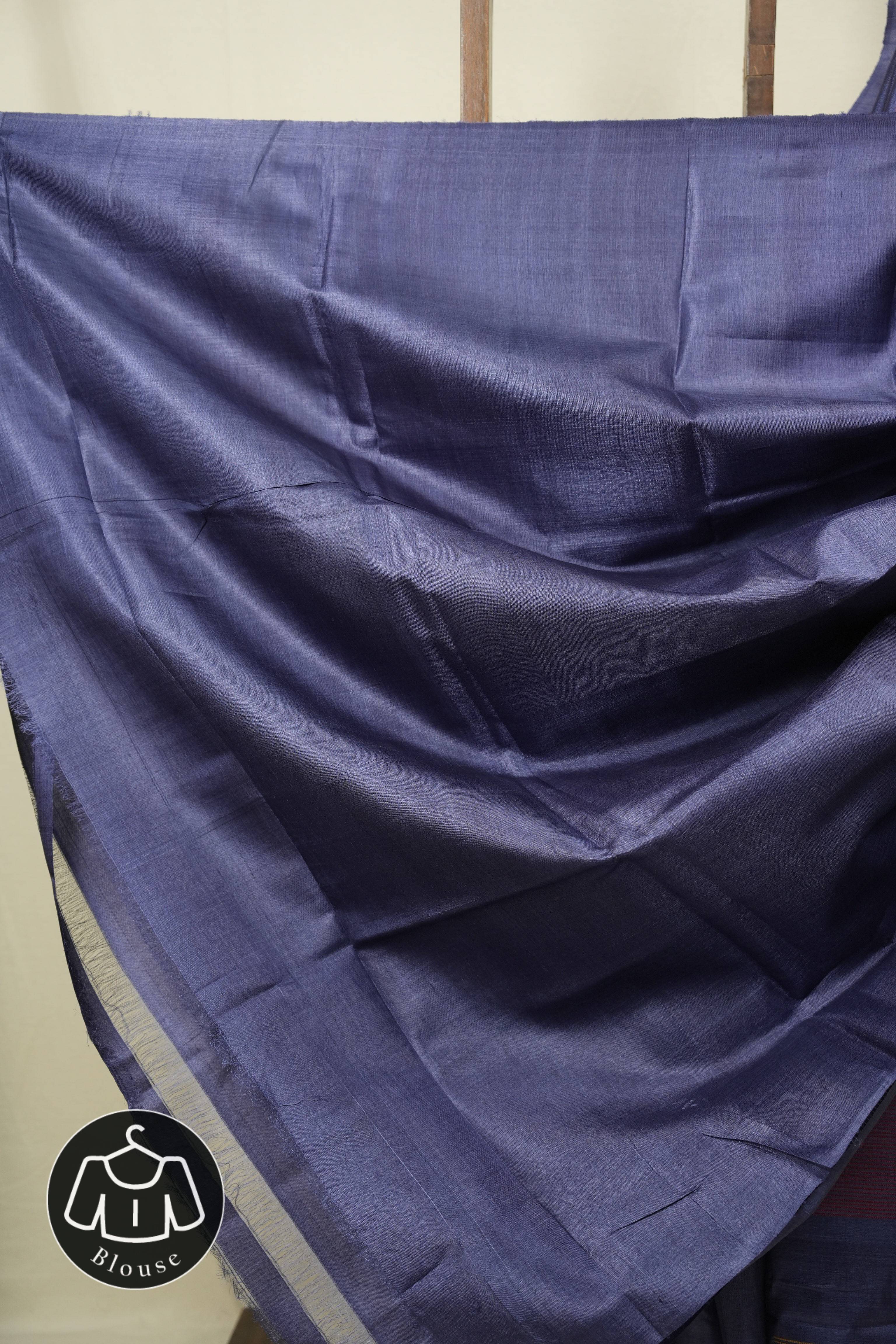 Slate Blue Tussar Silk Saree - SRSBTSS1905