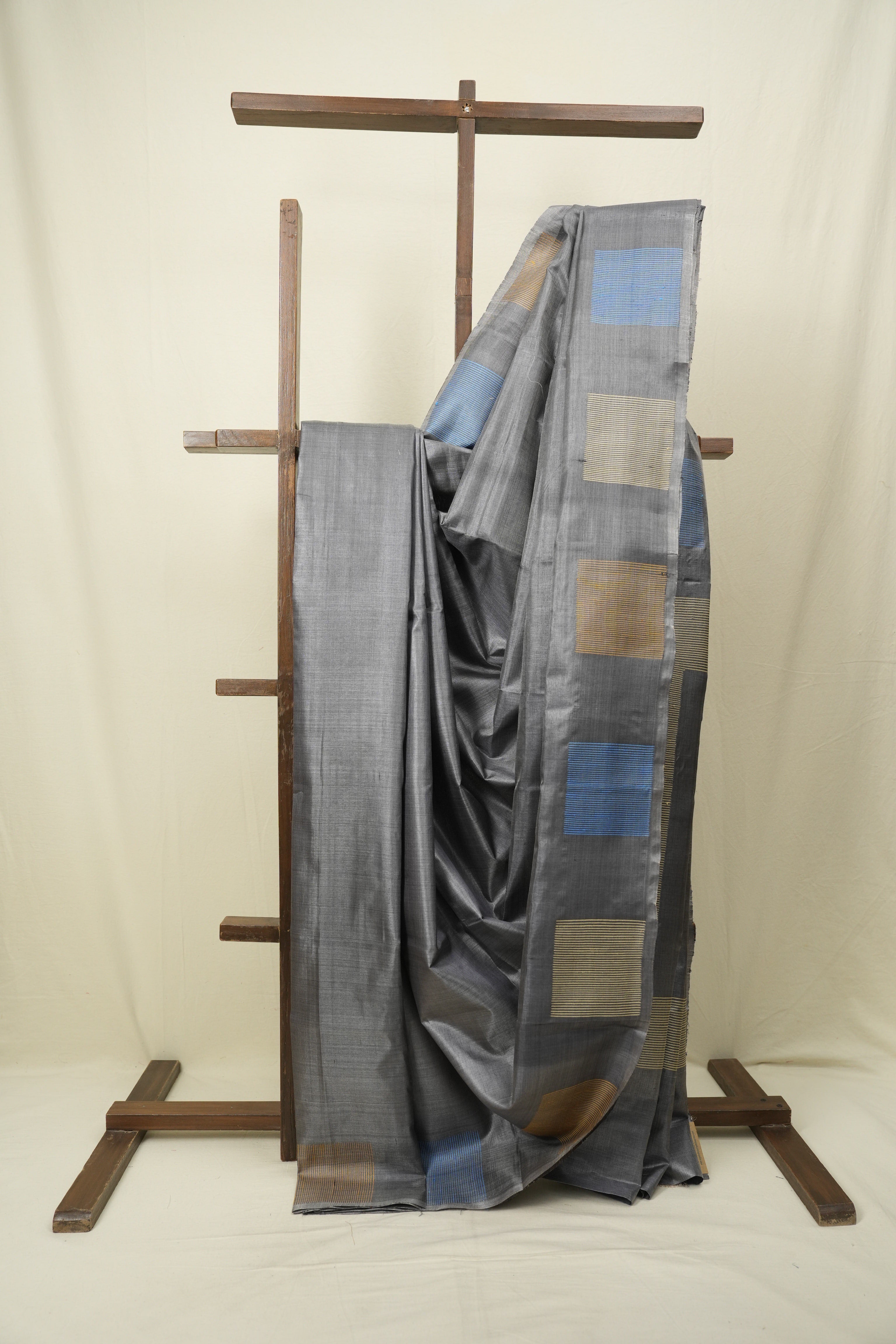 Grey Tussar Silk Saree - SRGTSS1910