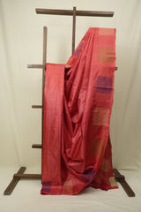 Coral Pink Tussar Silk Saree - SRCPTSS1906