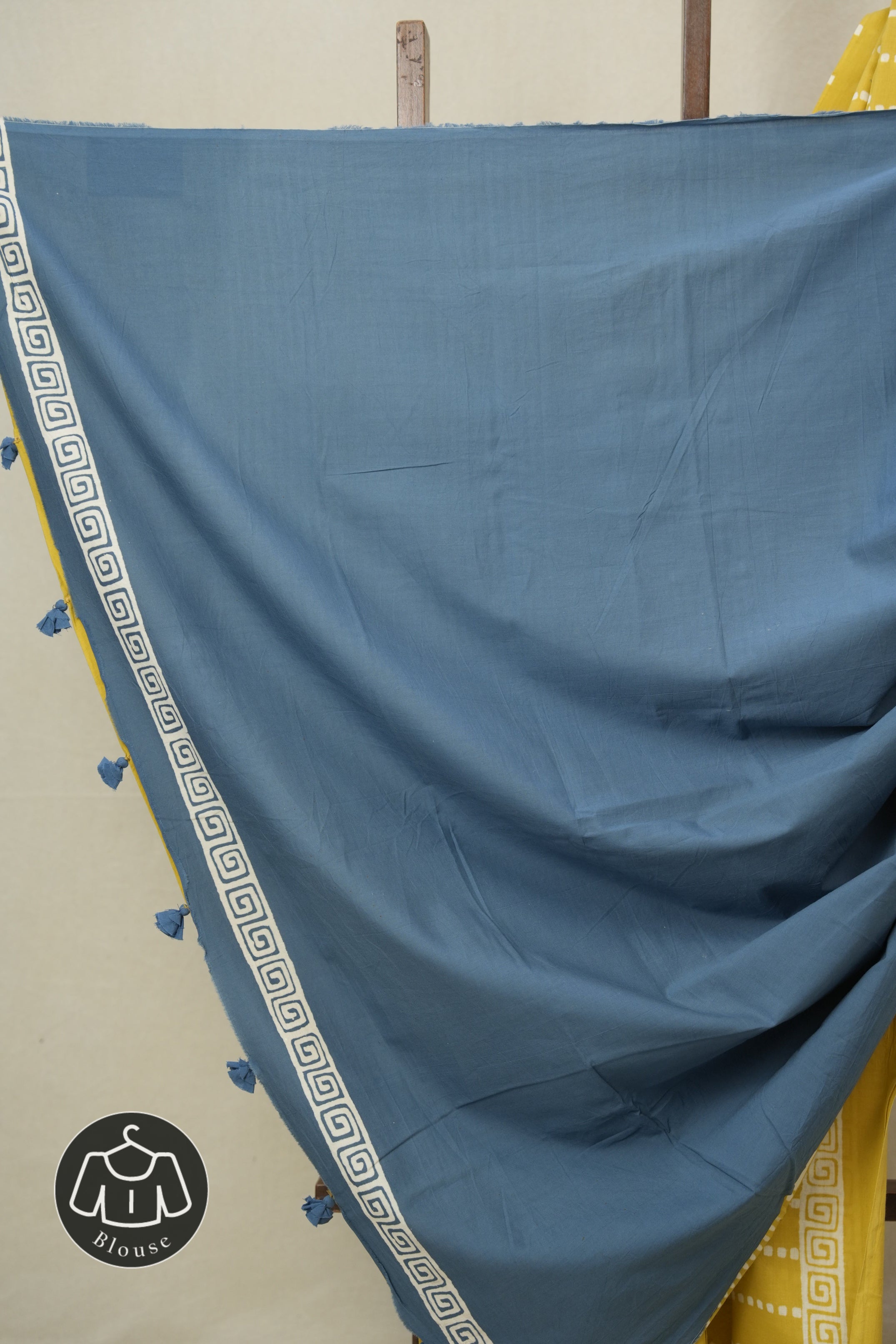 Mustard Yellow HBP Cotton Saree - SRMYCS3319