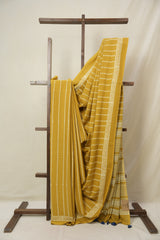 Mustard HBP Cotton Saree - SRMCS3320