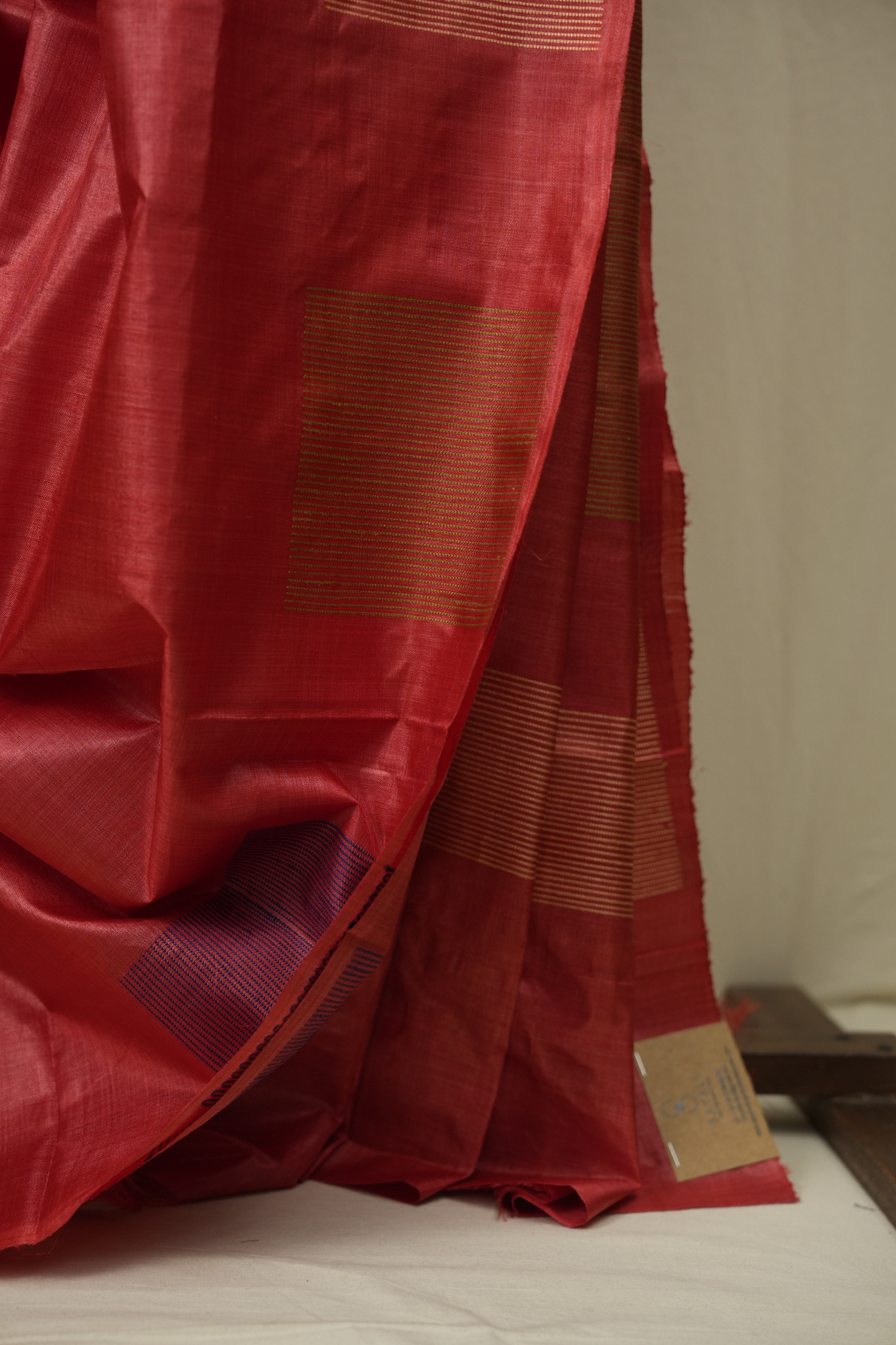 Coral Pink Tussar Silk Saree - SRCPTSS1906