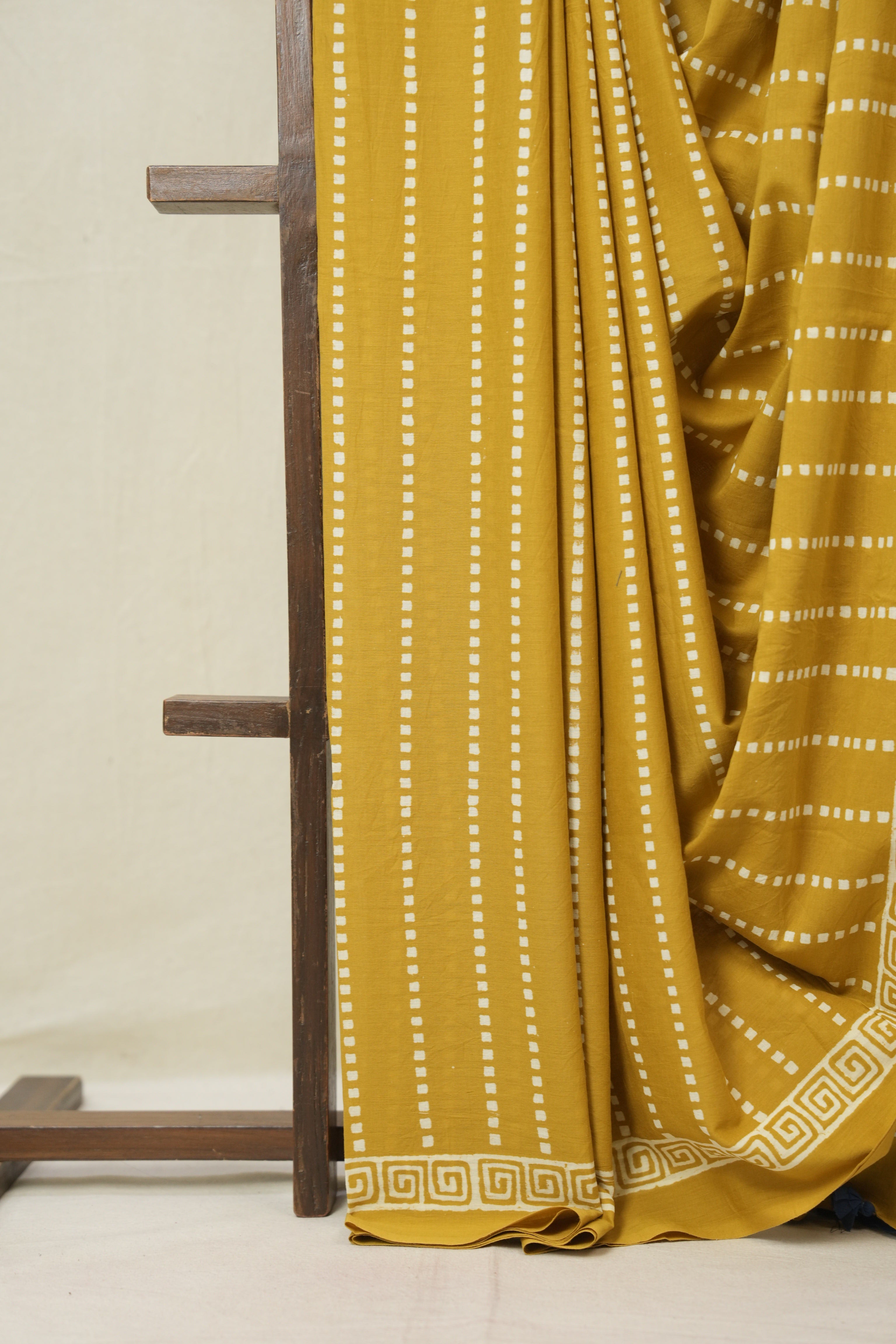 Mustard HBP Cotton Saree - SRMCS3320