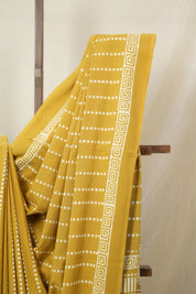 Mustard HBP Cotton Saree - SRMCS3320