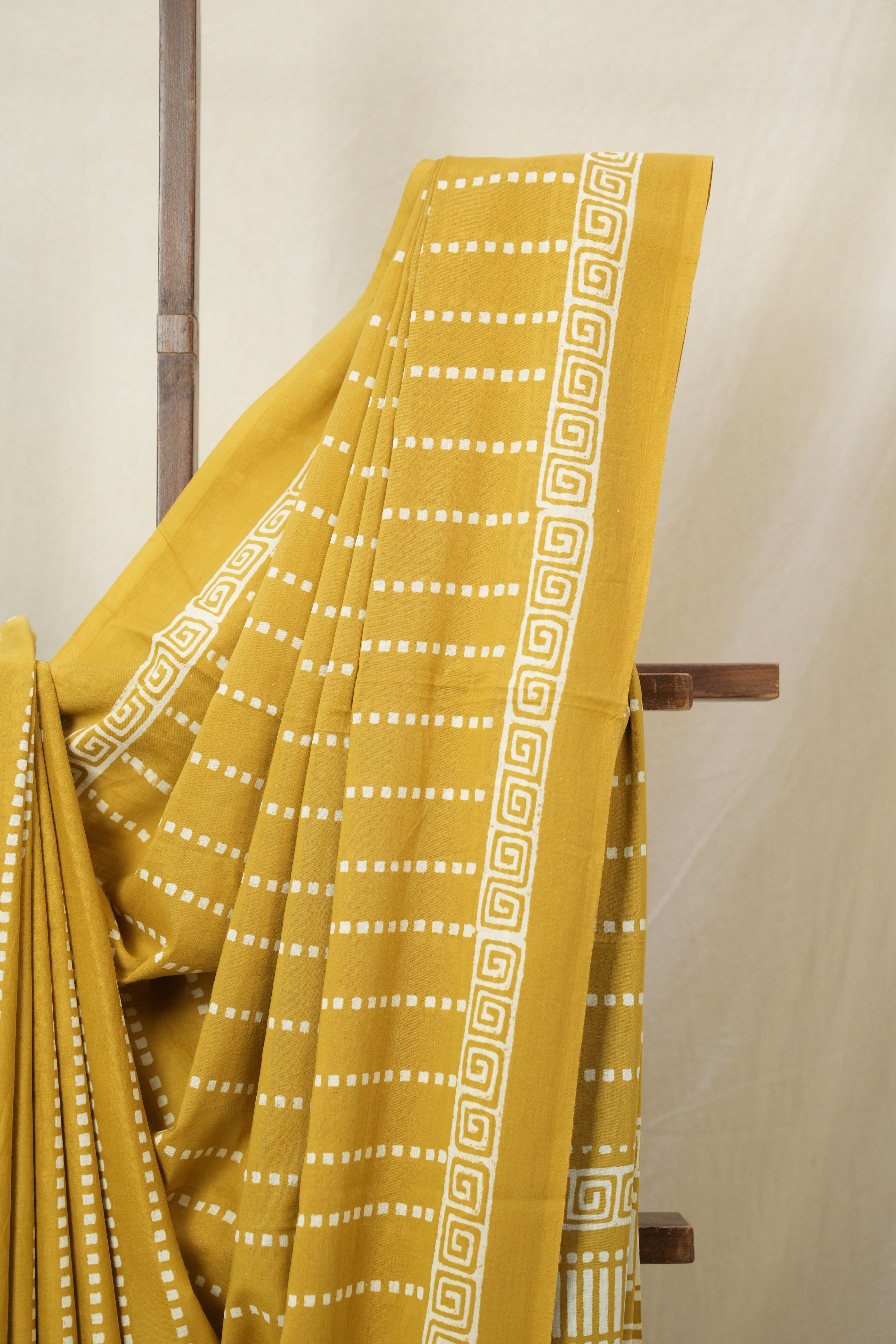 Mustard HBP Cotton Saree - SRMCS3320